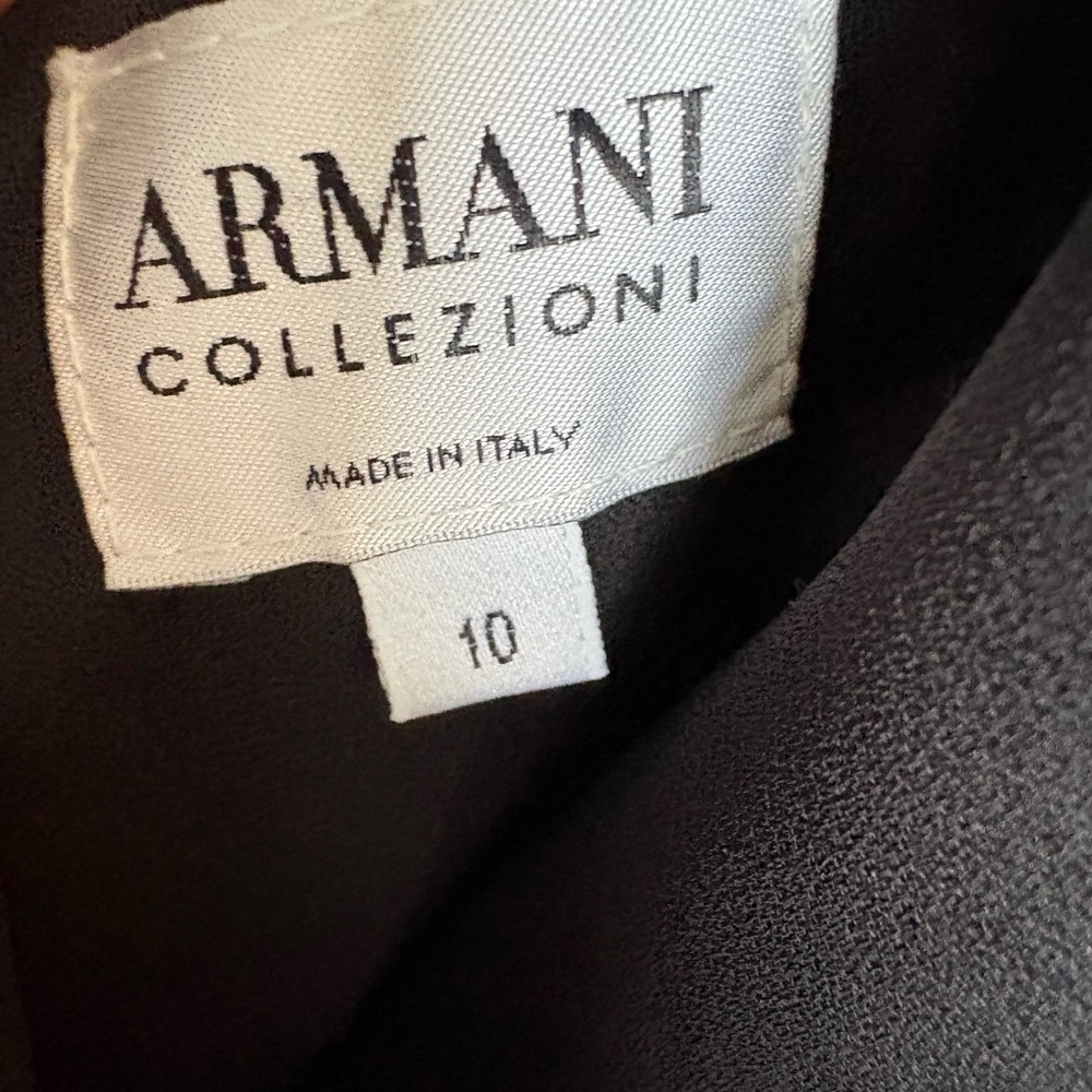 Vintage Silk Blend Armani Collezioni Black Crossback Dress Size 10 - Picture 4 of 6